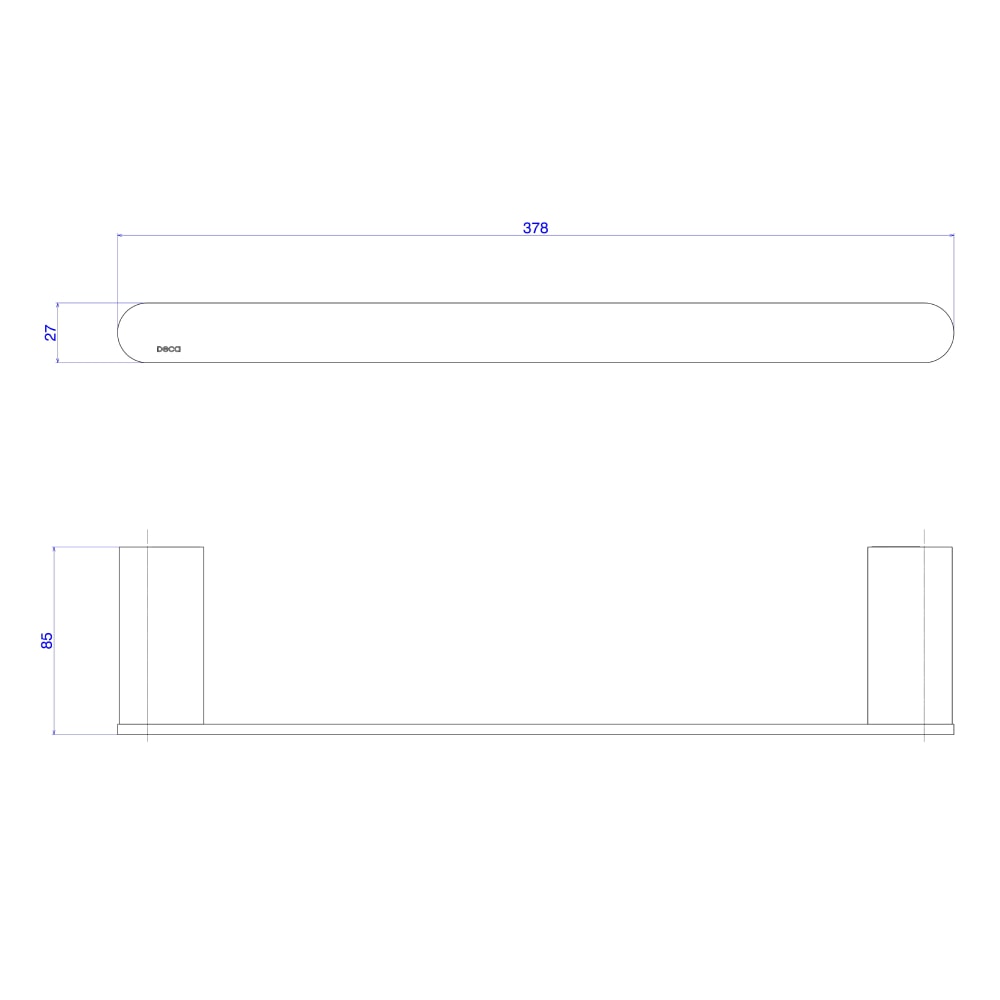 Porta Toalha Barra Deca Versa 30cm Black Matte - 2040.BL31.030.MT