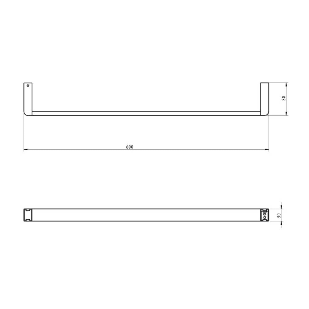 Porta Toalha Linear Dax Iguaçu 60cm Gold - DAX-2040-IG-GD