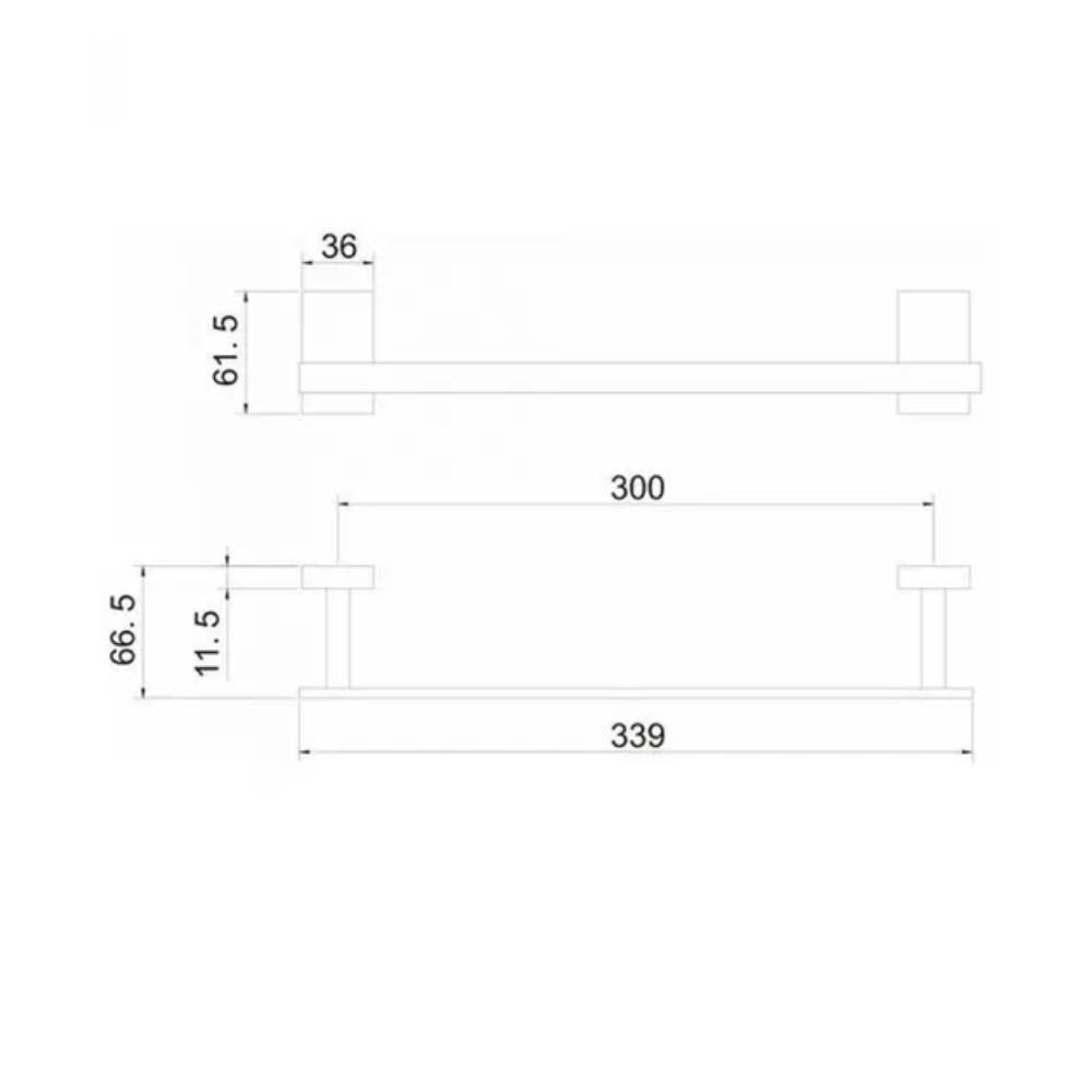 Porta Toalha Rosto Dax Havel 30cm Black - DAX-2051-HV-BL