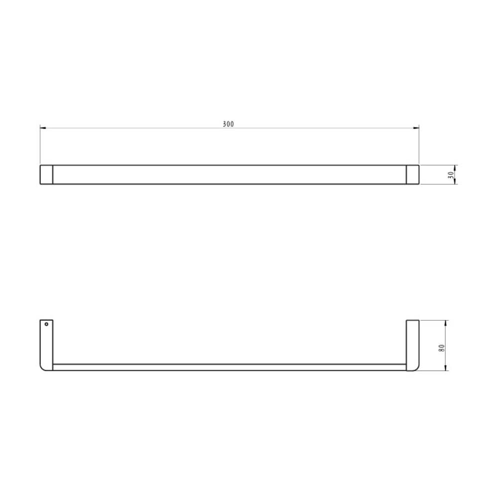 Porta Toalha Rosto Dax Iguaçu 30cm Black - DAX-2051-IG-BL