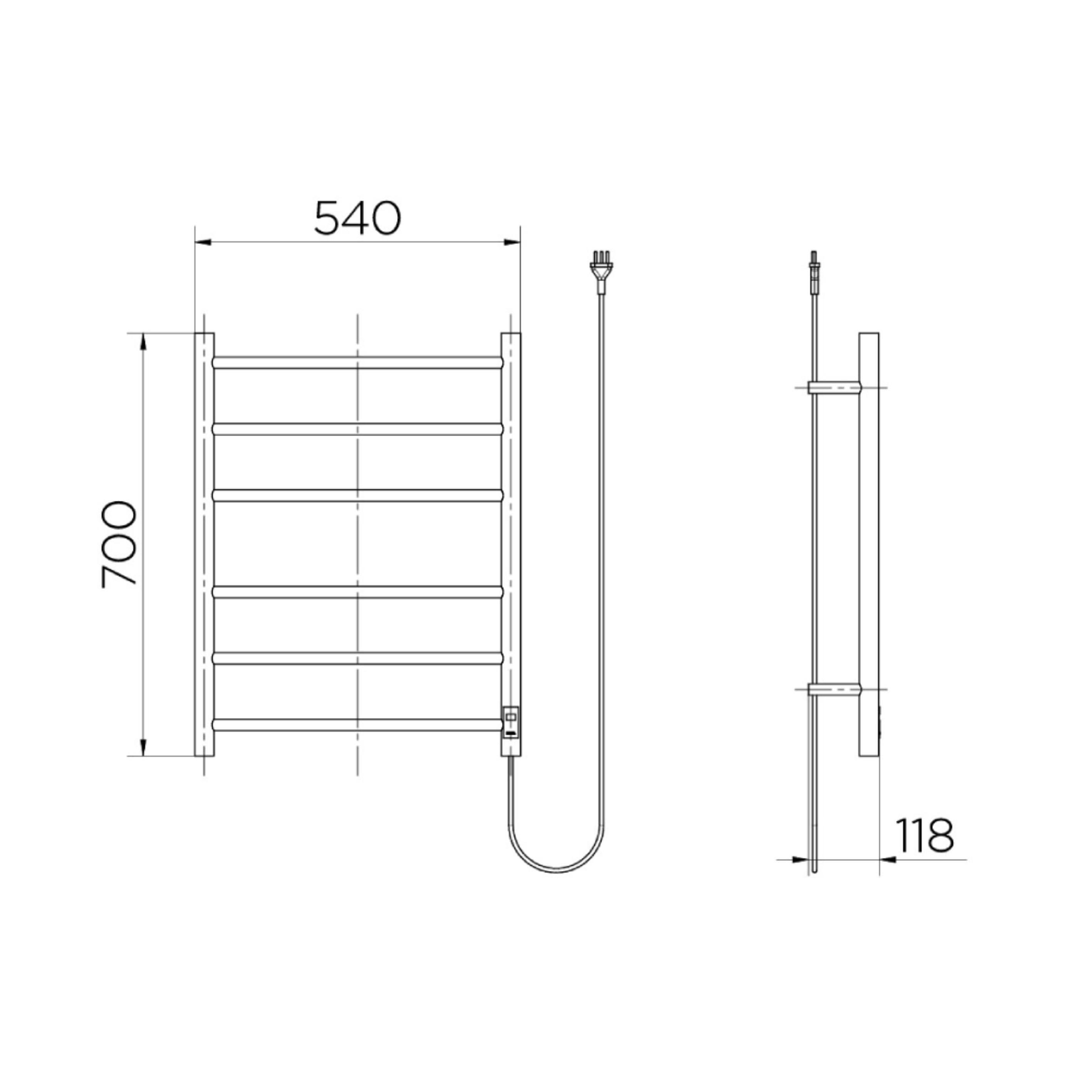 Porta Toalha Térmico de Parede Round DocolCozy Inox Polido - 918104
