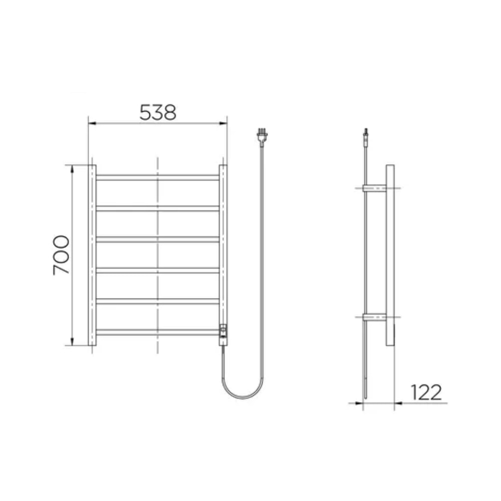 Porta Toalha Térmico de Parede Square DocolCozy Inox Polido - 917804