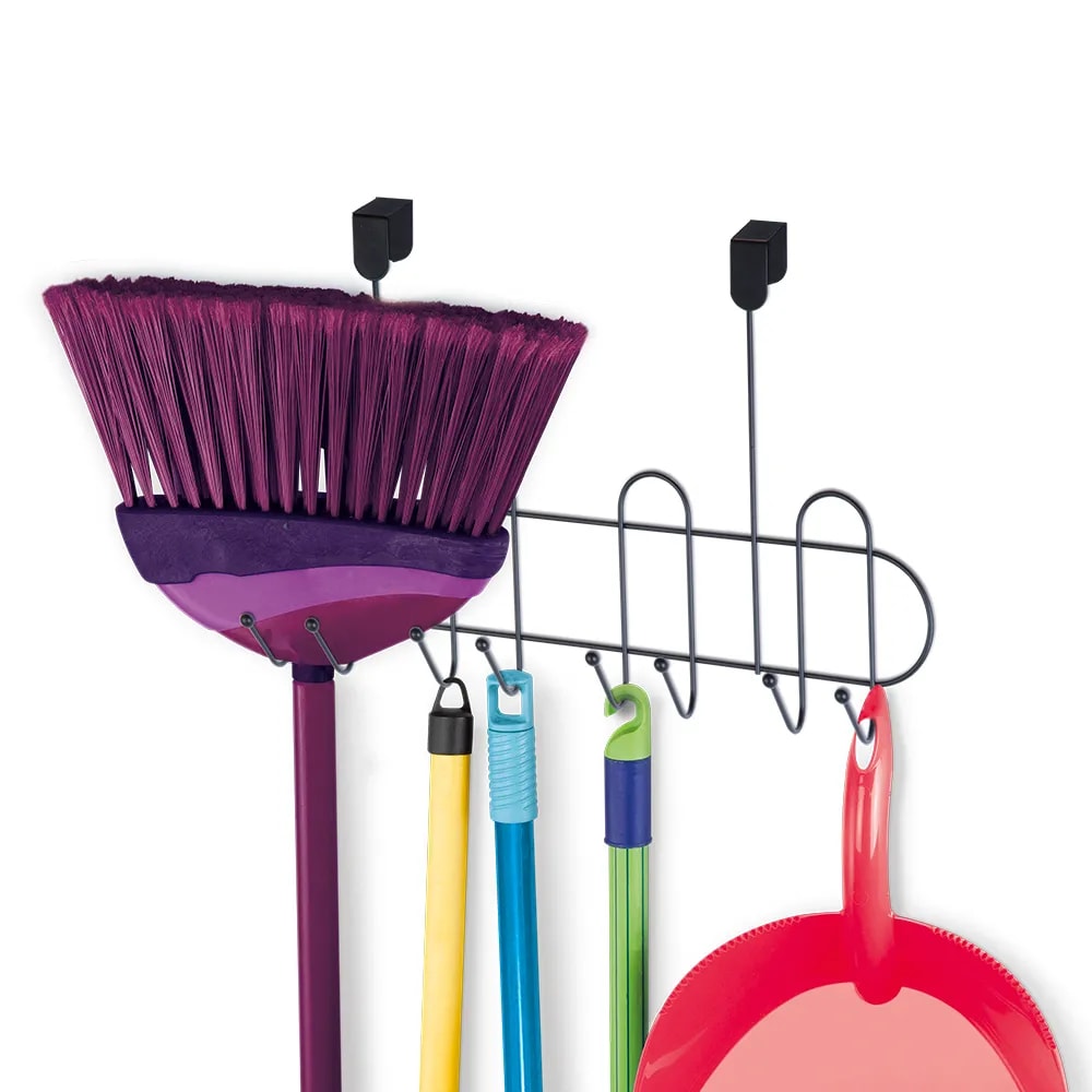 Porta Vassoura De Porta Com Esferas Arthi Preto - 2529