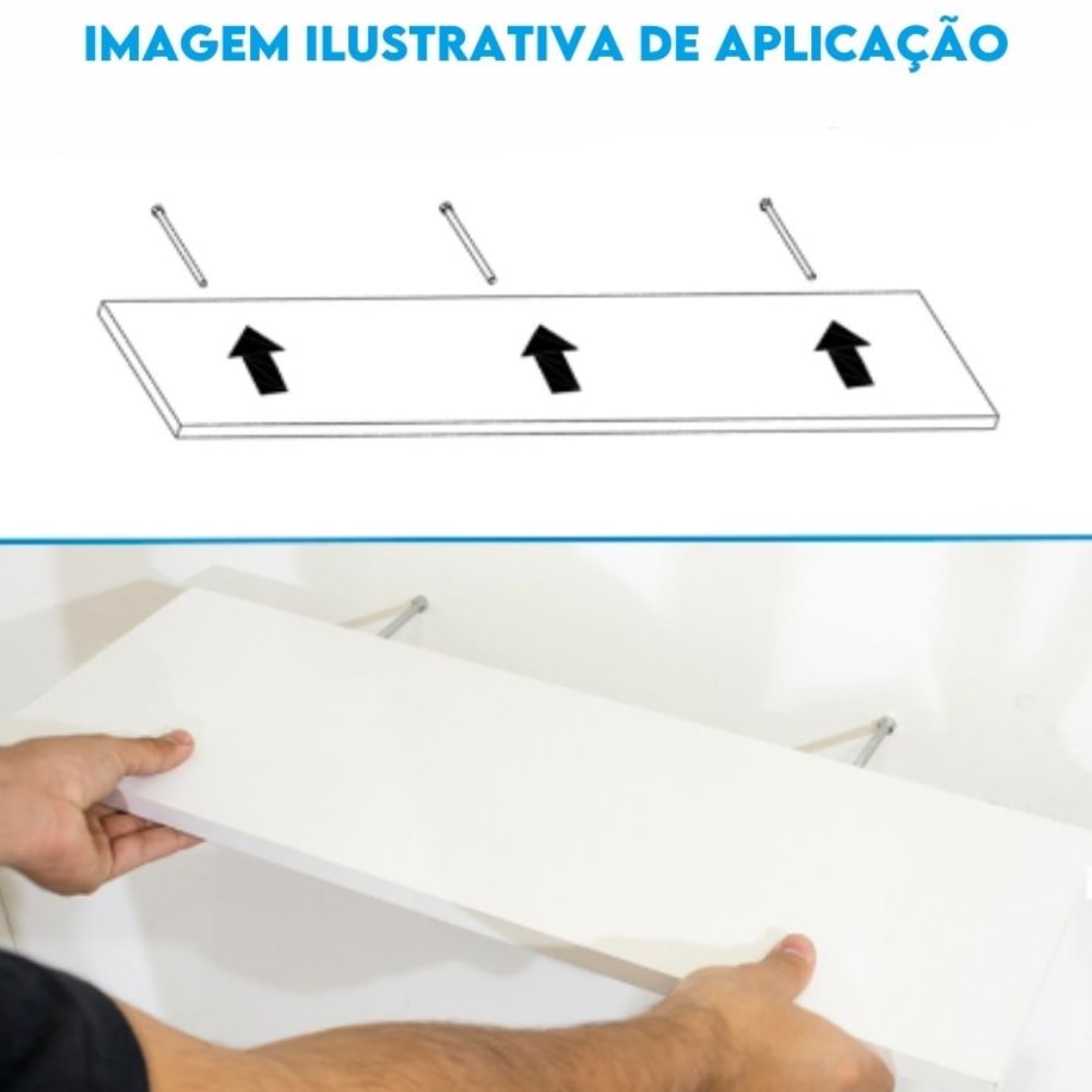 Prateleira em MDP com Suporte Clip Multivisão Nogueira San Remo 25x60cm