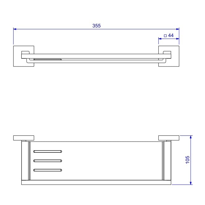 Prateleira para Banheiro em Resina Deca Clean Cromado - 2030.C.CLN