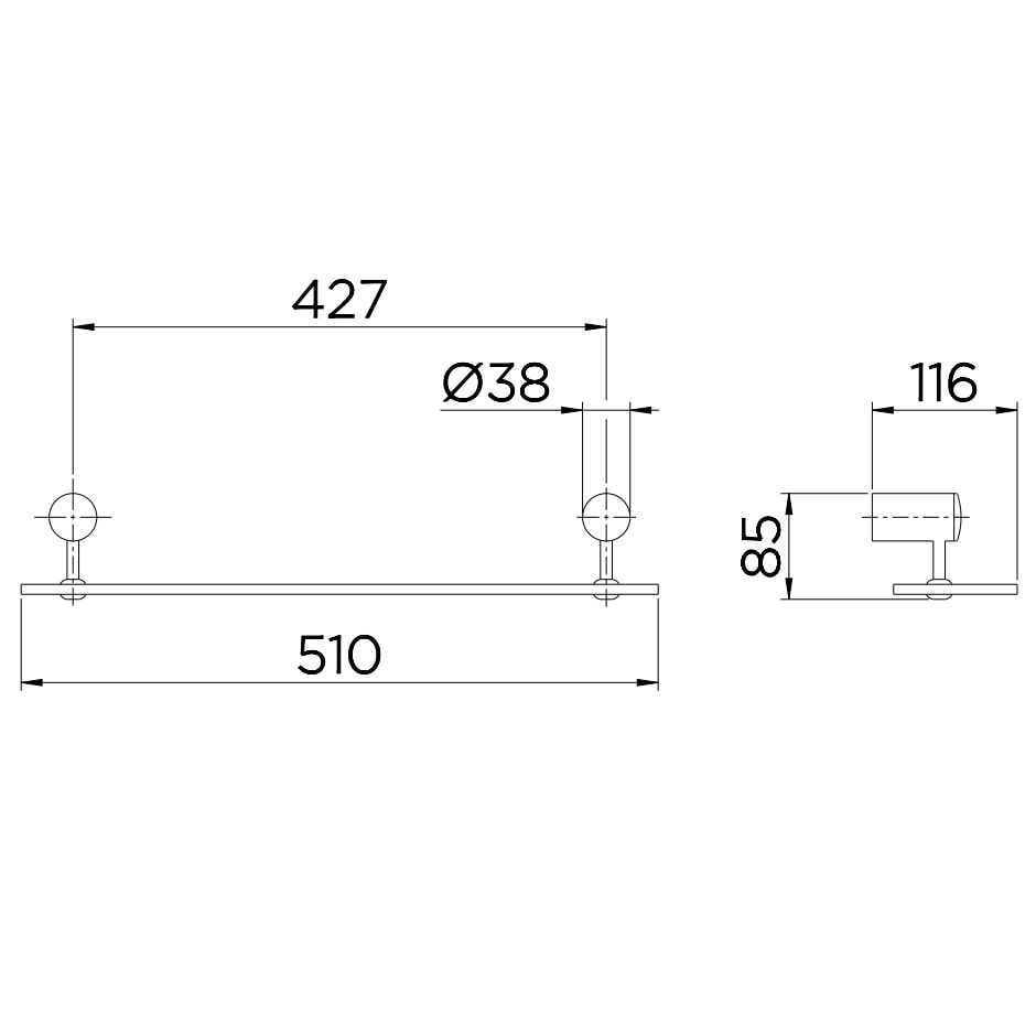 Prateleira para Banheiro Single Acrílica Cromada - 00219806