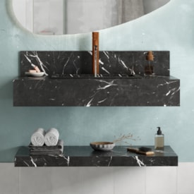 Prateleira Suspensa para Banheiro Cozimax Preto - 101998