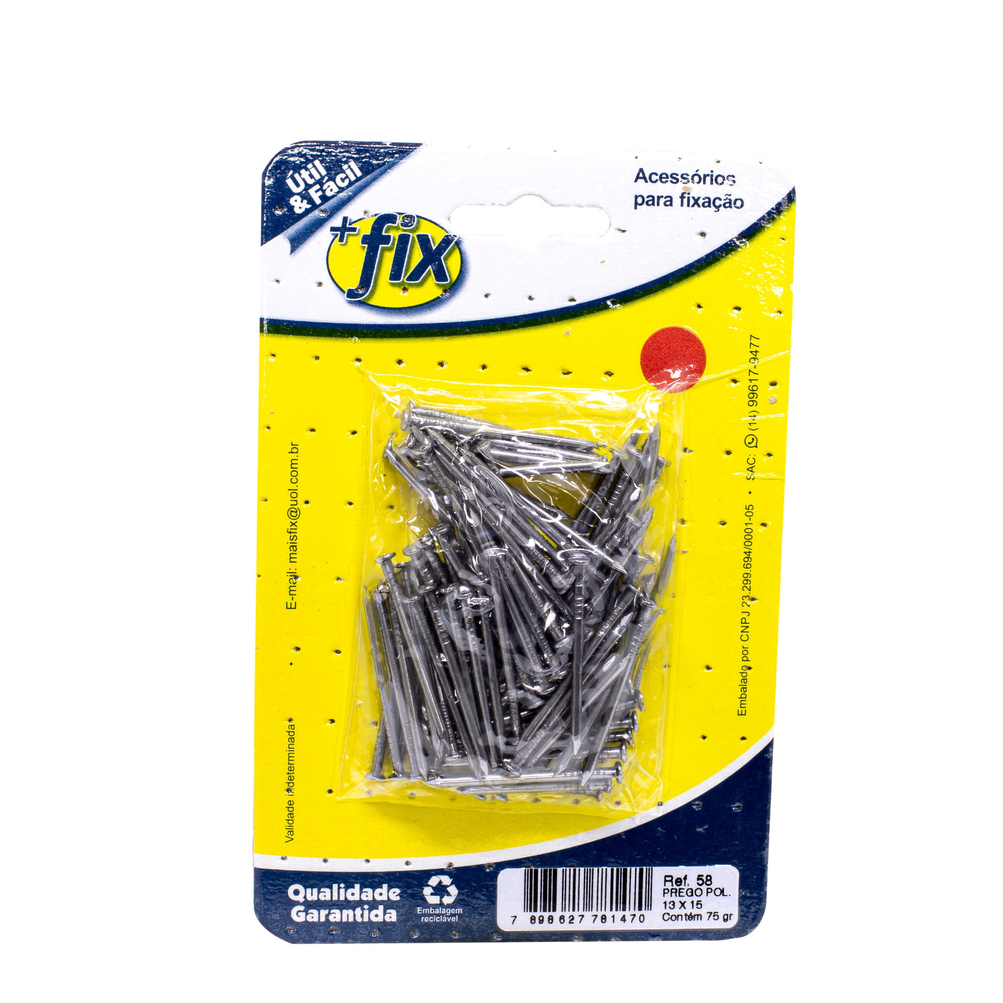 Prego +Fix 13x15 75gr Polido - R.58