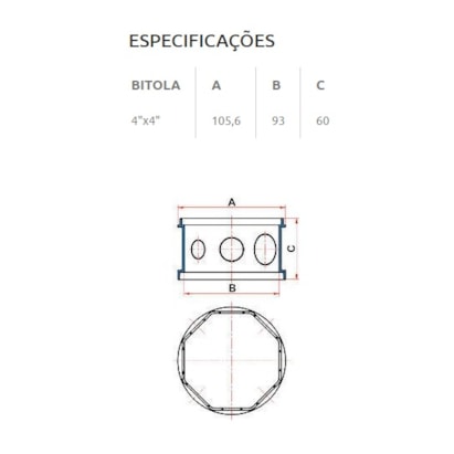 Prolongador para Caixa de Luz Tigreflex 4x4 Octogonal Amarela - 33043201