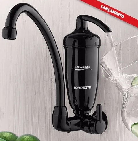 Purificador de Água Lorenzetti Acqua Bella com Torneira Bica Alta Parede Preto - 7411819