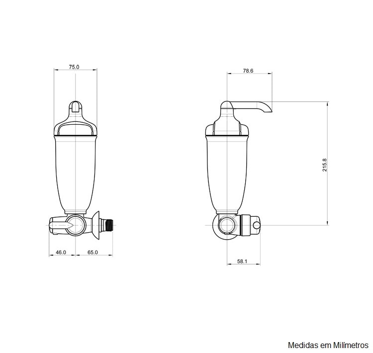 Purificador de Água Lorenzetti Acqua Bella Parede Cromado - 7411814