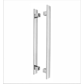 Puxador de Alumínio Kromus Barra Chata Par 20cm Liso Cromado - 19221