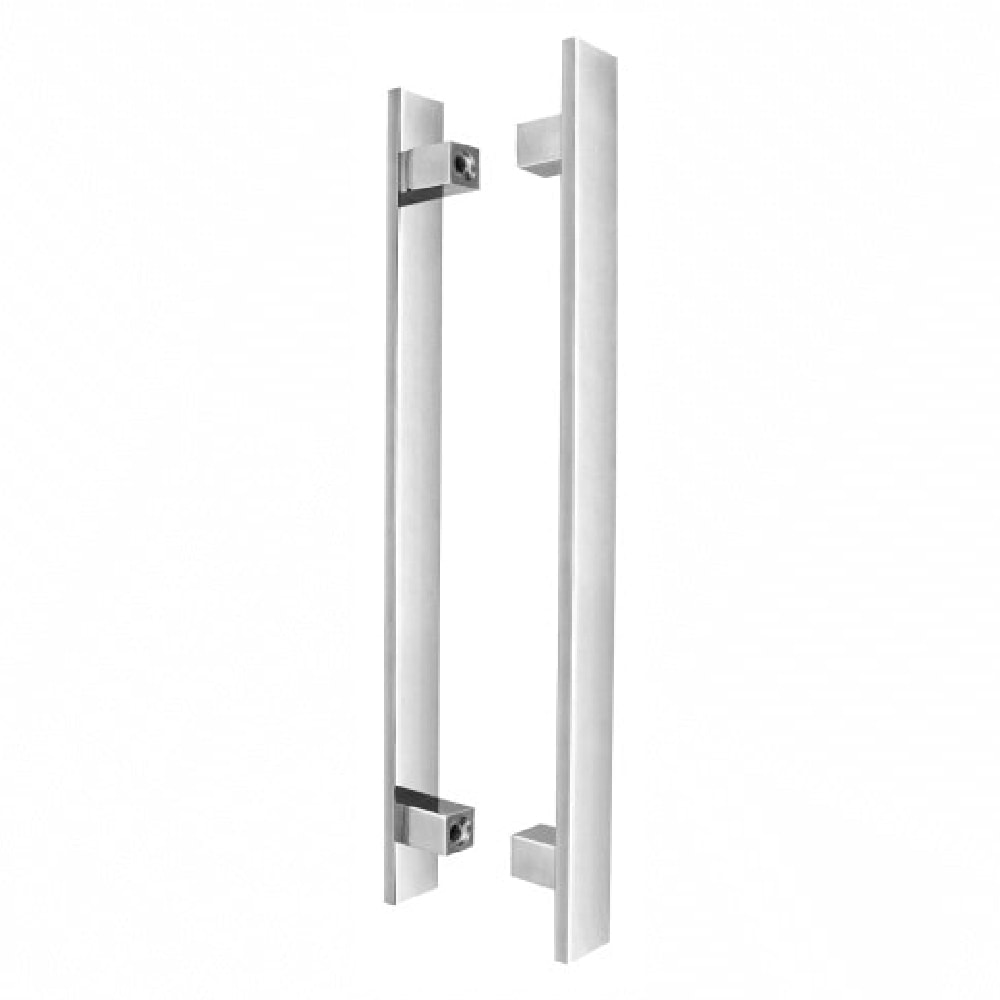 Puxador de Alumínio Kromus Barra Chata Par 30cm Liso Escovado - 20301