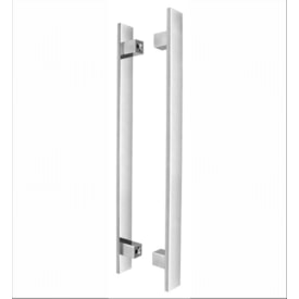 Puxador de Alumínio Kromus Barra Chata Par 30cm Liso Escovado - 20301