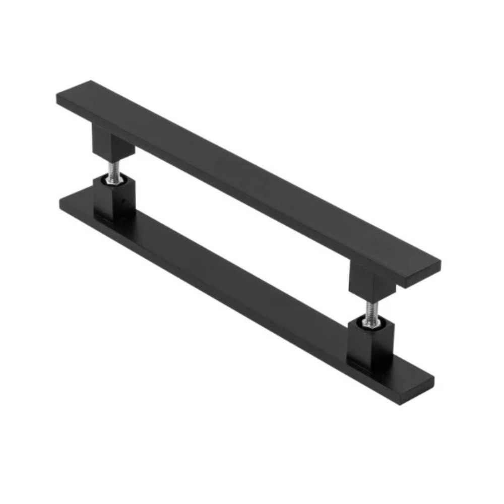 Puxador de Alumínio Kromus Barra Chata Par 30cm Preto - 79204