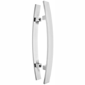 Puxador de Alumínio Kromus Barra Chata Par 50cm Curvo Escovado - 21501