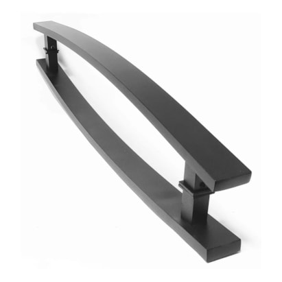 Puxador de Alumínio Kromus Barra Chata Par 50cm Curvo Preto - 77504