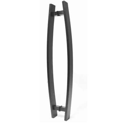 Puxador de Alumínio Kromus Barra Chata Par 50cm Curvo Preto - 77504