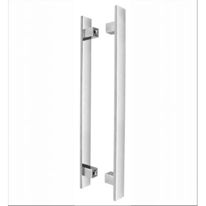 Puxador de Alumínio Kromus Barra Chata Par 50cm Liso Escovado - 20501