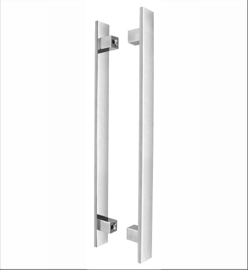 Puxador de Alumínio Kromus Barra Chata Par 50cm Liso Escovado - 20501