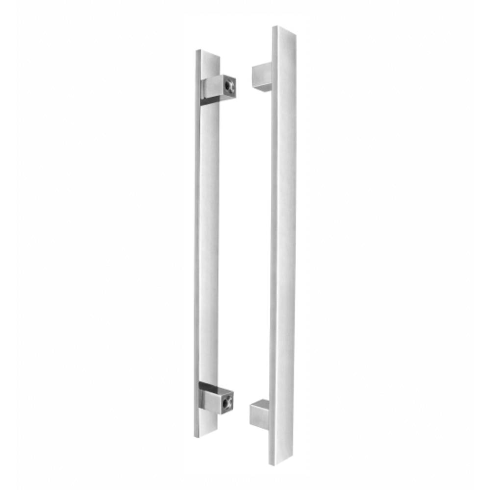 Puxador de Alumínio Kromus Barra Chata Par 80cm Liso Cromado - 20821