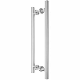 Puxador de Alumínio Kromus Tubolar Reto Par 30cm Liso Escovado - 10301