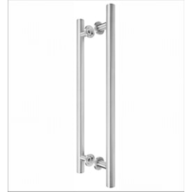 Puxador de Alumínio Kromus Tubolar Reto Par 30cm Liso Escovado - 10301