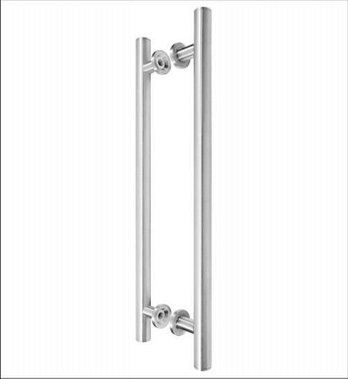 Puxador de Alumínio Kromus Tubolar Reto Par 50cm Liso Escovado - 10501