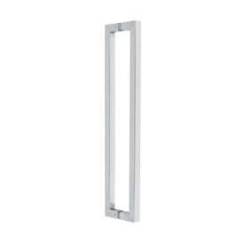 Puxador Inox Kromus Delta-Q Barra Quadrada Par 62,5cm Polido - 90600