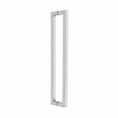 Puxador Inox Kromus Delta-Q Barra Quadrada Par 62,5cm Polido - 90600