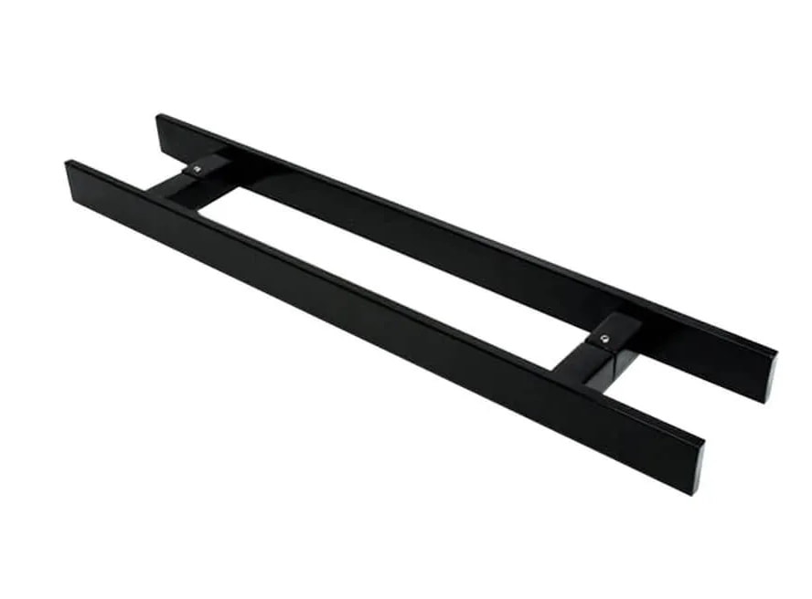 Puxador Inox Kromus Nilo Barra Chata Par 80cm Preto - 74804