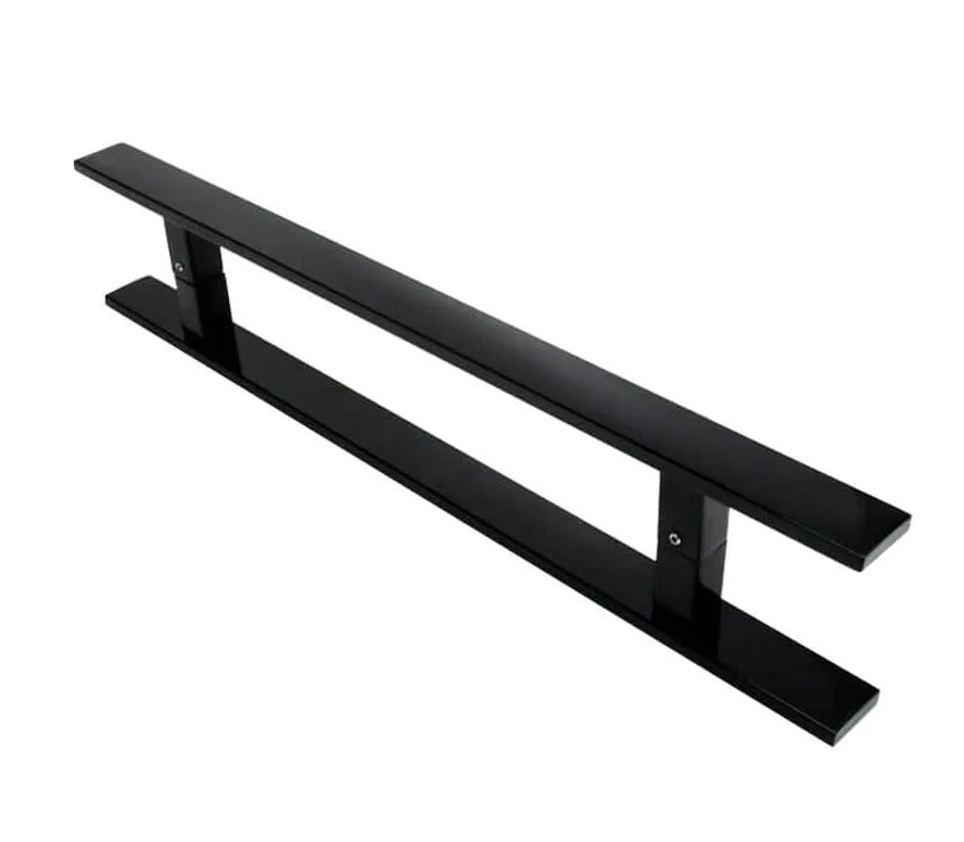 Puxador Inox Kromus Nilo Barra Chata Par 80cm Preto - 74804