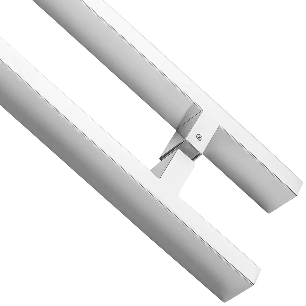 Puxador Inox Kromus Nilo-H Barra Chata Par 80cm Polido - 60813