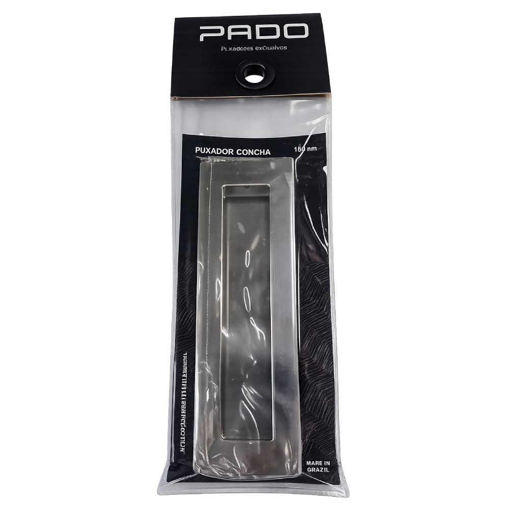 Puxador Pado Concha Cavidade Quadrada 150mm Inox Polido - 59122907