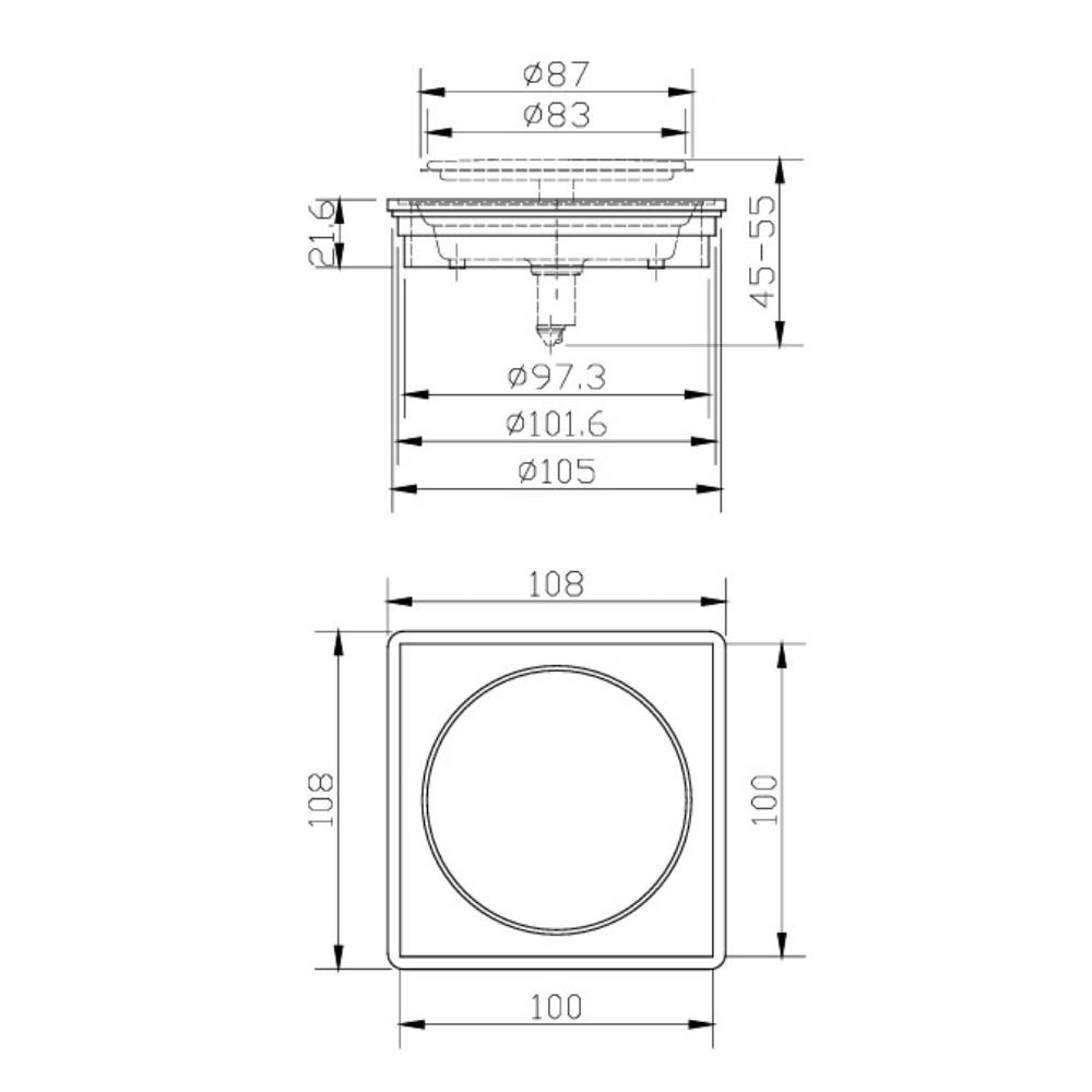 Ralo Click 10x10 Dax Cinza - DAX-RC-10-GR