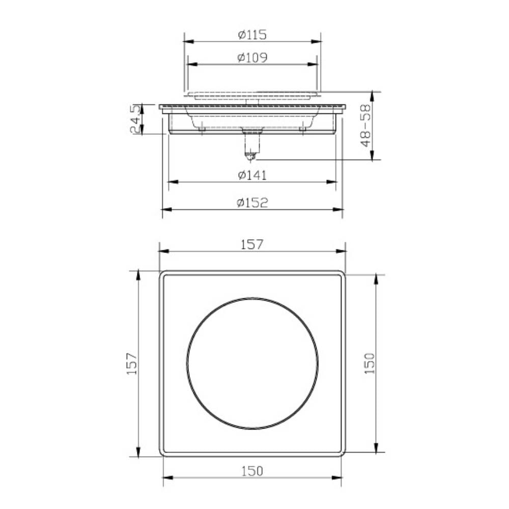 Ralo Click 15x15 Dax Cinza - DAX-RC-15-GR