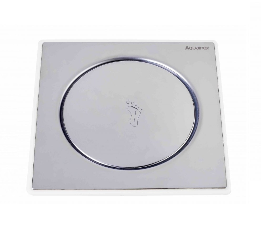 Ralo Click em Aço Inox Aquaplás Quadrado Cromado 15x15cm - 020.010213