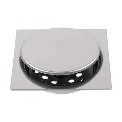 Ralo Click em Aço Inox Kimetais Quadrado 15x15cm Cromado - GR000017