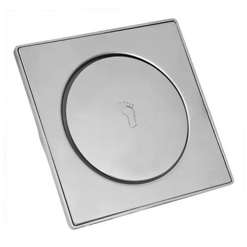 Ralo Click em Aço Inox Kimetais Quadrado 15x15cm Cromado - GR000017