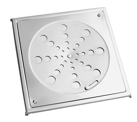 Ralo Inox Kimetais Quadrado com Caixilho 15x15cm - GR000008