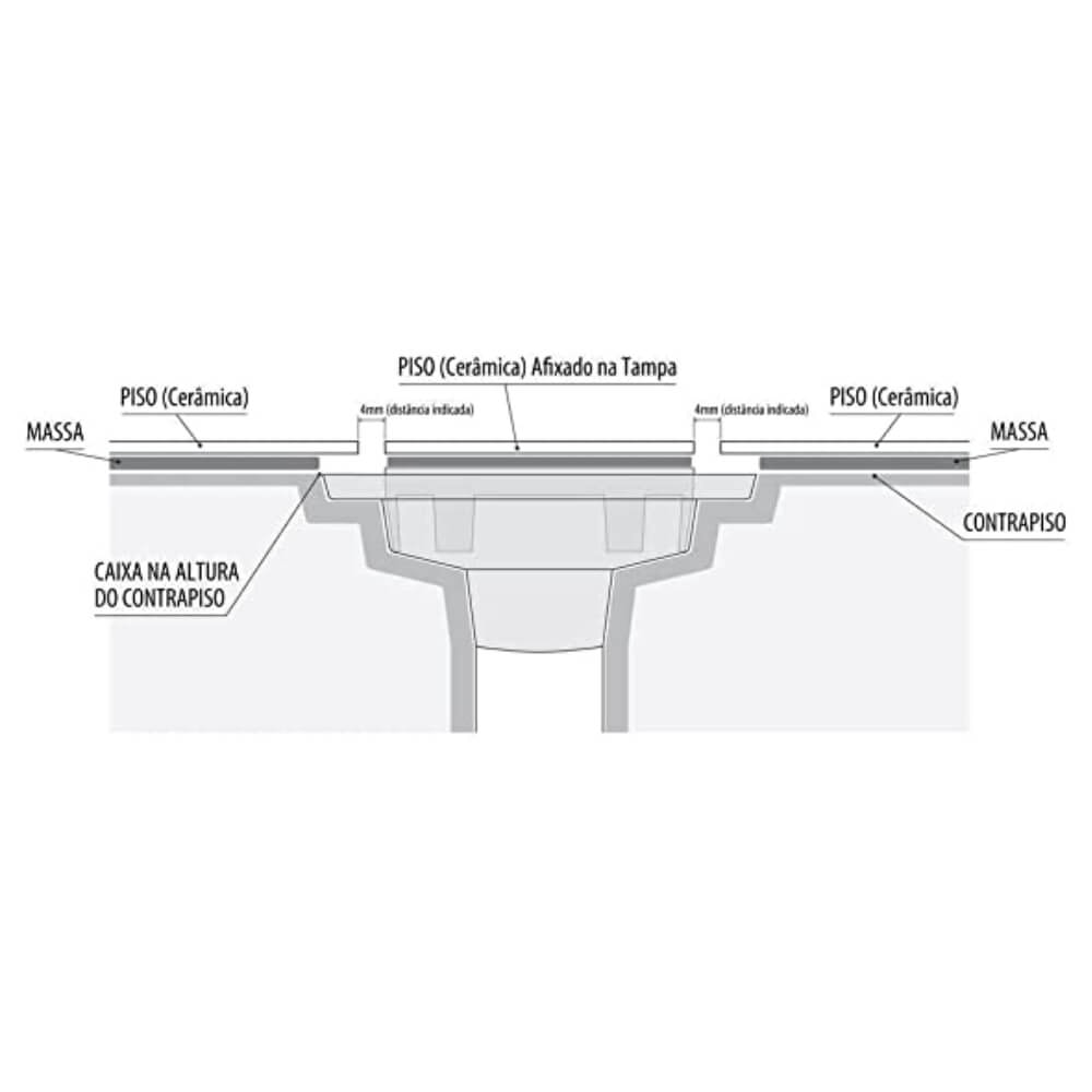 Ralo Invisível Costa Navarro com Tampa Oculta 15x15cm - 2149