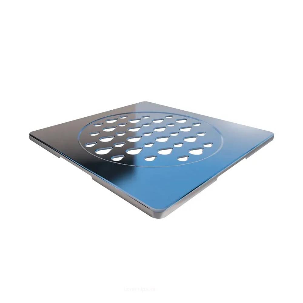 Ralo Linear Novii Grelha Quadrada 15cm Polida com Acessorios - 5206