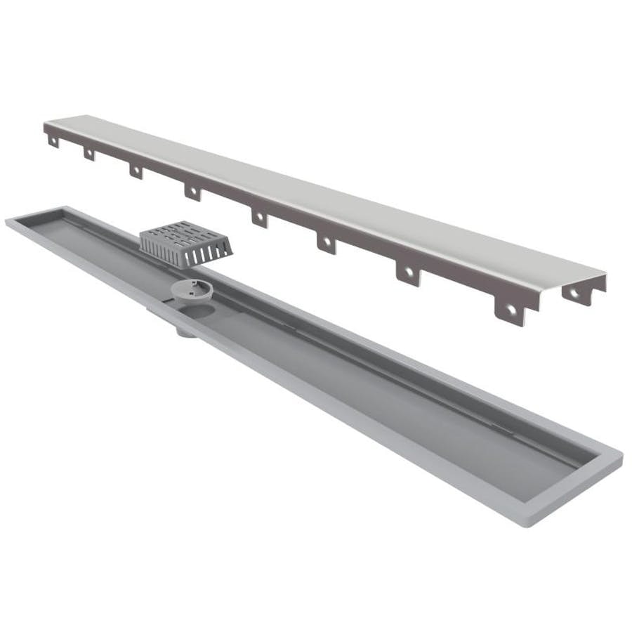 Ralo Linear Royal com Tampa Inox Saida Baixo 100cm - RLSPI100118