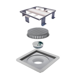 Ralo Linear Square com Tampa Oculta 10x10cm - 7343