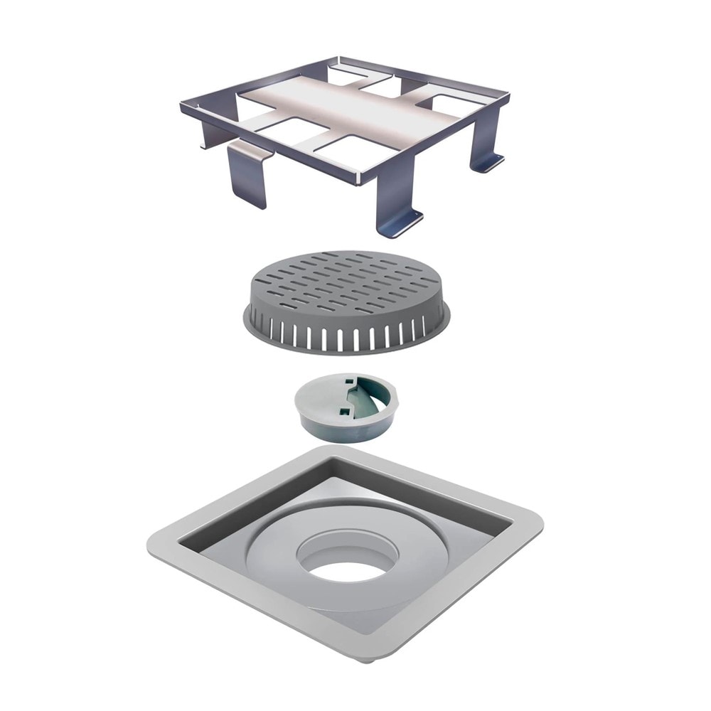 Ralo Linear Square com Tampa Oculta 10x10cm - 7343