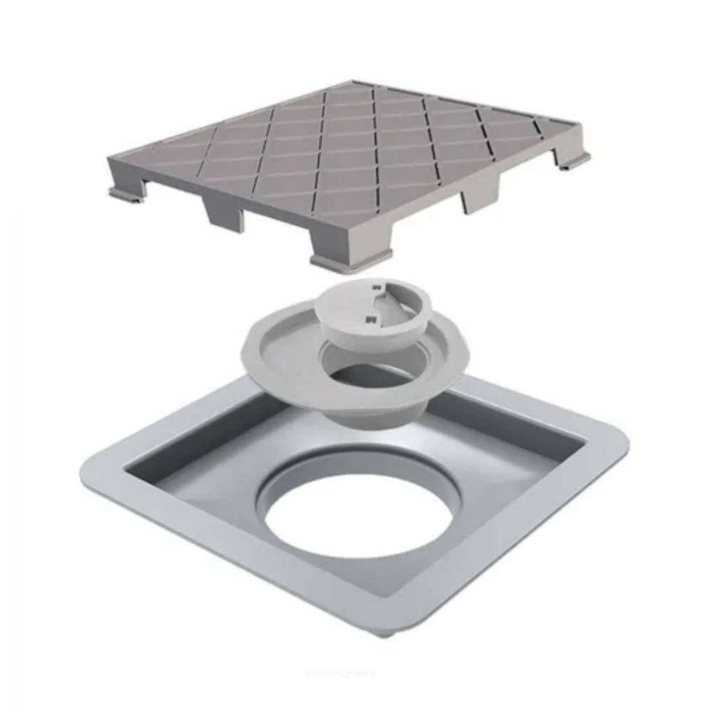 Ralo Linear Square Novii Quadrado 10x10cm Oculto - 7344