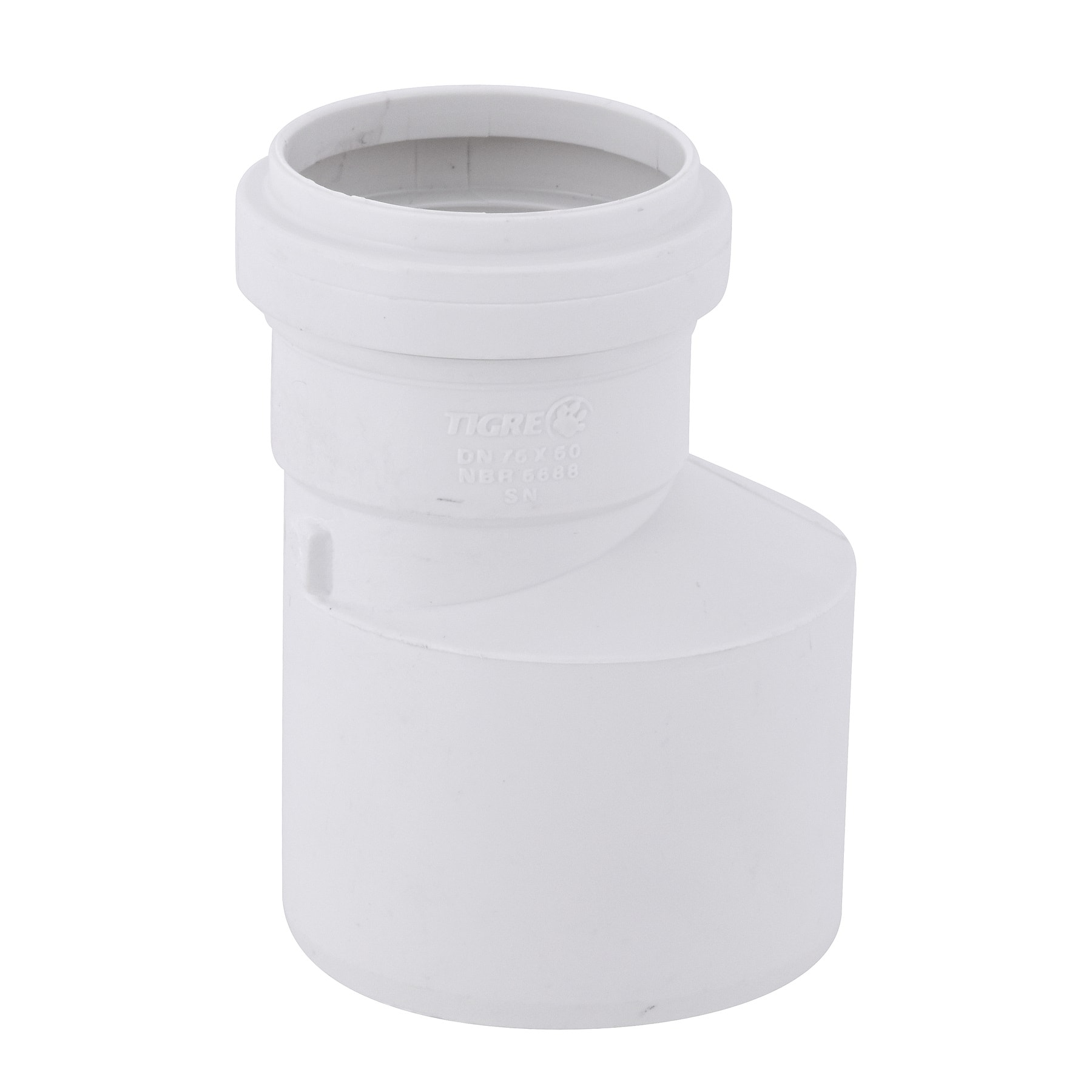 Redução Excêntrica PVC para Esgoto Tigre 75x50mm 3