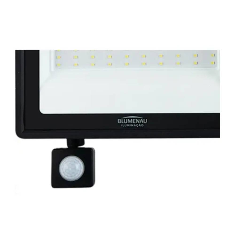 Refletor LED Blumenau 100W 6000K com Sensor Preto - 76100610