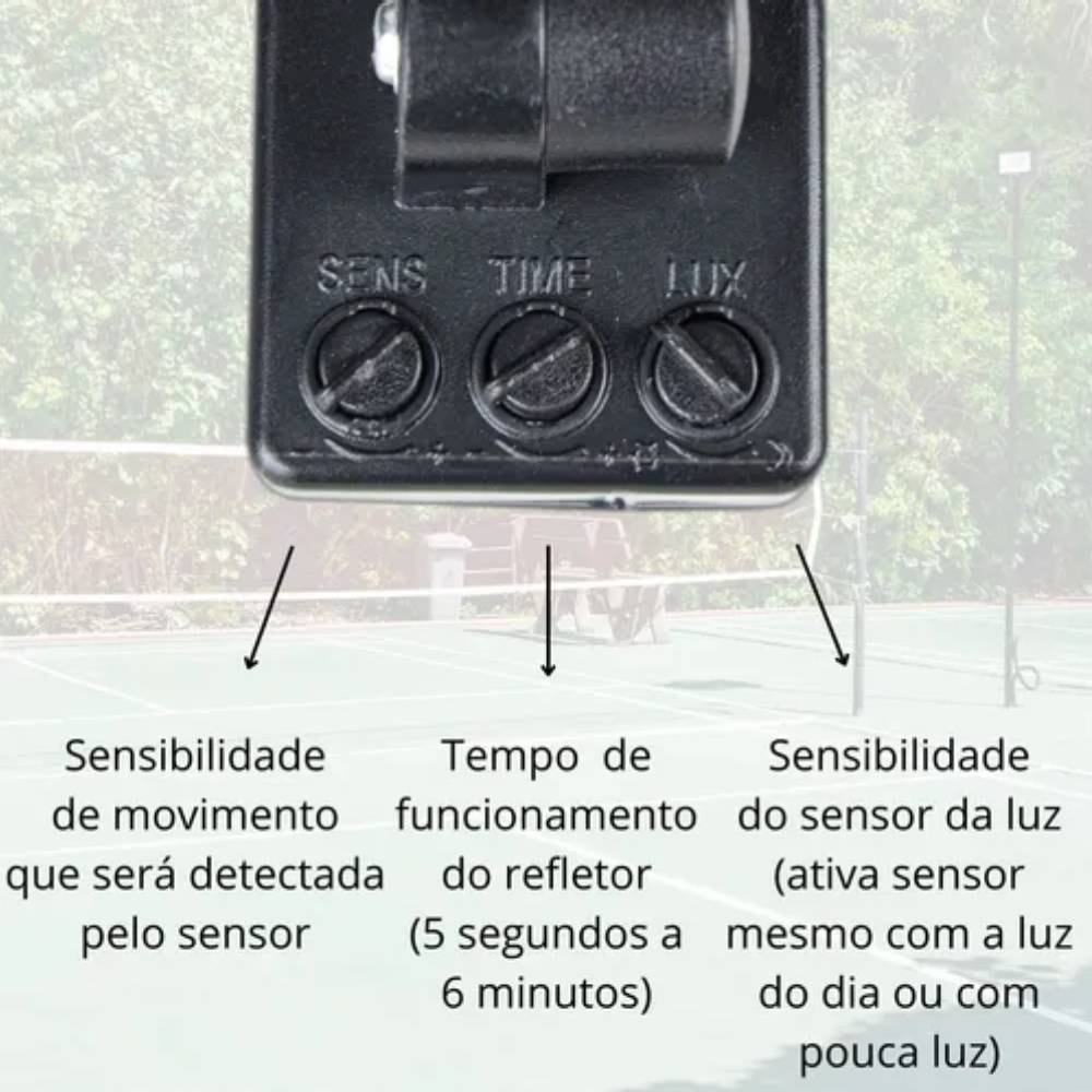 Refletor LED Blumenau 100W 6000K com Sensor Preto - 76100610