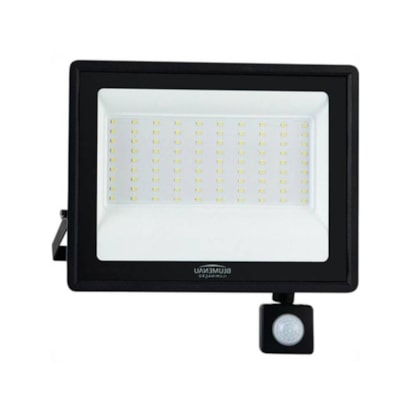 Refletor LED Blumenau 100W 6000K com Sensor Preto - 76100610